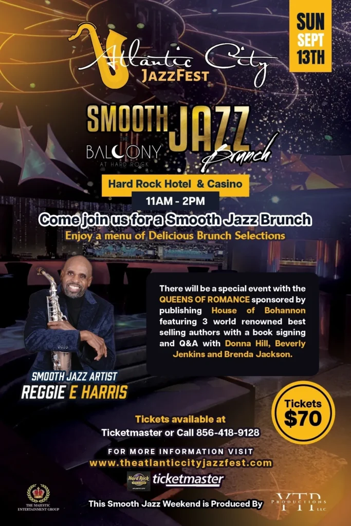 Atlantic City JazzFest brunch event flyer.